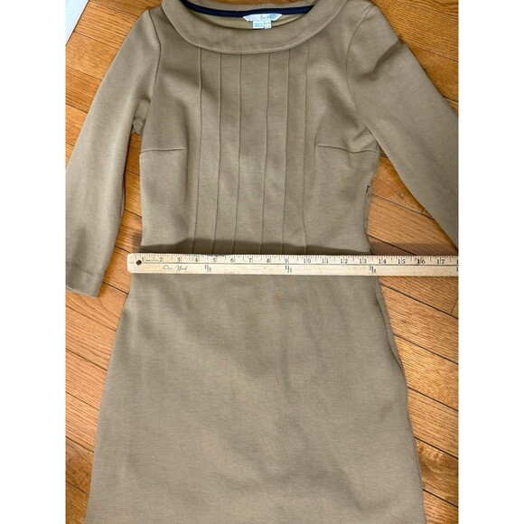 Boden Dress Beige Peplum 3/4 Sleeve Sheath Dress 4R - Picture 7 of 8